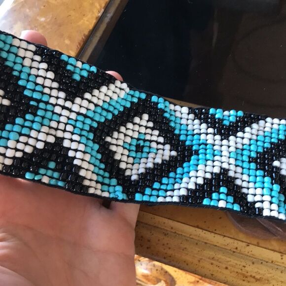 Southwestern Blue Beaded Belt